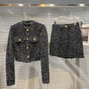 Do the old mill of fund of 2023 autumn burrs short coat + metal buckle skirt suits female  2 piece blazer and skirt