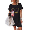Donald Duck Mickey Mouse Minnie Mouse Kawaii Women's Clothing 2022 Casual Women's Dresses Cartoon Summer T Shirt Dress Popular