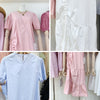 Dongdaemun Women's Clothing 2022 Spring and Summer   All-Match Sweet Side Drawstring Long Korean Style Loose Dress