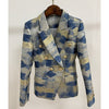 Doodle jacquard blazer double breasted blazer female long sleeve casual personality metal buttons outwear wq1899 dropship