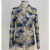 Doodle jacquard blazer double breasted blazer female long sleeve casual personality metal buttons outwear wq1899 dropship