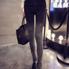 DoreenBow New Pencil Pants Scratched Fashion High Waist Jeans Women Denim Fabric Gradient Color Pockets Trousers, 1 Piece
