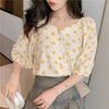 Dot Print Womens Tops And Blouses Summer Yellow Green Blusas Casual Loose Shirt Bohemia 2023 Chemisier Femme Button Blouse Mujer