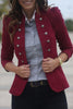 Double Breasted Blazer Women Jackets Long Sleeve Row Buckle Self-cultivation Suit Loose Coat Pattern Style Femme Mujer
