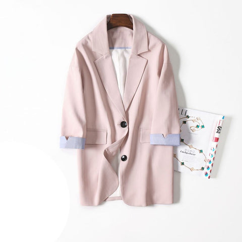 Double Breasted Blazer Women Suit Jacket female Medium Long female Coat blaser feminino Casual coat female Autumn blazers