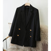 Double Breasted  Black Blazer Mujer Women's Jacket Spring Autumn 2023 Loose Female Suit Jaqueta Feminina пальто