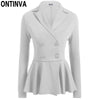 Double Breasted Slim Waist Pleated Blazers Women Plus Size V Neck Long Sleeve Fashon Tops 2022 Spring Casual Office Lady Jacket