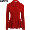 Double Breasted Slim Waist Pleated Blazers Women Plus Size V Neck Long Sleeve Fashon Tops 2022 Spring Casual Office Lady Jacket