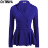 Double Breasted Slim Waist Pleated Blazers Women Plus Size V Neck Long Sleeve Fashon Tops 2022 Spring Casual Office Lady Jacket