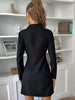 Double Breasted Wrap Blazer Dress Women Winter Long Sleeves Patchwork Irregular Suits Coat Female Office Ladies Clothing