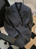 Double-breasted Long-sleeve Suit Jacket Women's Spring And Autumn Simple Style Lace Design Temperament Small Suit Top Female