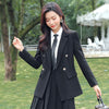 Double-breasted Suit Skirt Two-piece Female Autumn High-end Sense of Suit Temperament Loose School Uniform Female