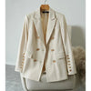 Double-breasted Women's Blazer Streetwear 2023 Spring autumn Slim Long-sleeved Lady Suit Outwear Black Casual Female Blazer Coat