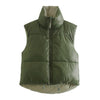 Down Vest Coat Women Sleeveless Vest Waistcoat Parkas High Collar Waistcoat Female Casual Outerwear Top Chalecos Para Mujer