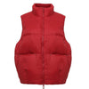 Down Vest Jacket Women Solid Stand Collar Zipper Vest Coats Casual Loose Thick Sleeveless Waistcoat Female Vests 2023