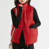 Down Vest Jacket Women Solid Stand Collar Zipper Vest Coats Casual Loose Thick Sleeveless Waistcoat Female Vests 2023