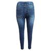 Drawstring Denim Jeans For Women Ripped Hole Stretch Jean Ladies  Full Length Pencil Pants 2022