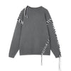Drawstring Harajuku Loose Unisex Sweaters Autumn Winter Retro Gothic Pullover Men Y2K Street Leisure Trend Joker Couple Sweater