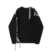 Drawstring Harajuku Loose Unisex Sweaters Autumn Winter Retro Gothic Pullover Men Y2K Street Leisure Trend Joker Couple Sweater