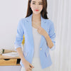 Women Korean Spring Long Sleeve Small Suit Slim Solid Color Jacket Striped Casual Suit Female Mujer Blazers Tops MZ2282