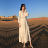 Dress 2022 autumn style slim long sleeve Platycodon grandiflorum French white fairy dress long skirt beach skirt