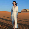 Dress 2022 autumn style slim long sleeve Platycodon grandiflorum French white fairy dress long skirt beach skirt
