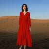 Dress 2022 autumn style slim long sleeve Platycodon grandiflorum French white fairy dress long skirt beach skirt