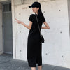 Dress 2022  Spring and Autumn Slimming Gray Dress for Women Temperament Long Dress Waist-Tight Thin over the Knee T-shirt