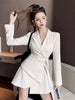 Dress Blazer Women Dresses False Two-Piece Suit Business Suit  Dress Women's Summer Long Sleeve Vestido De Mujer Full Solid