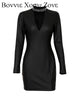 Dress For Women 2023 Spring Summer PU Leather Long Sleeve Sheer Mesh Bodycon Dress Vestidos Elegantes Para Mujer