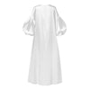 Dress For Women 2023 VONDA Autumn Puff Sleeves 3/4 Sleeve Floral Print Holiday Dresses Satin Slik Vestidos Femme Beach Sundress