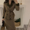 Dress Sets Women Business Chic Vintage Elegant Office Lady Outfits 2 Piece Korean Pencil Skirts Suit Blazer Fall Female