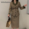 Dress Sets Women Business Chic Vintage Elegant Office Lady Outfits 2 Piece Korean Pencil Skirts Suit Blazer Fall Female