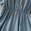Dress Women Chiffon Bow Solid High Waist Turn-down Collar Preppy Style Kawaii Ulzzang Popular Temperament Girls Summer Holiday