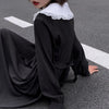 Dress Women Dark  Preppy Style Long Sleeve Lolita Dresses Japanese Sweet Peter Pan Collar Long Ladies Elegant Dresses