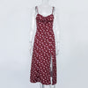 Dress Women Floral print sexy bodycon high split dress Women sleeveless short dress Party club elegant vestidos 2022