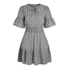 платье Dress Women Robe Femme Vestidos Summer Floral Print Tie Neck Short Sleeve Waist Ruffle Mini Skater Dresses