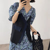 Dress Women Simple Floral Summer All-match Leisure Casual Ulzzang Chic  Mid-calf Puff-sleeve Sundress Holiday Harajuku