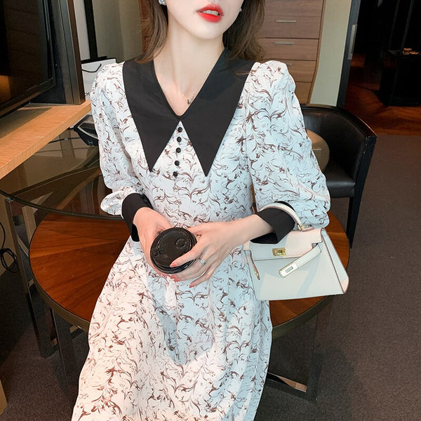 Dress Women Summer 2023 Party Long Sleeve Y2k Travel Sexy Casual Floral Print Mid Length High Waist Harajuku  Women GT6028330