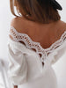 Dresses For Women 2022 Autumn Sexy Backless Lace Patchwork V-Neck  Lantern Long Sleeve Bodycon Party Dress