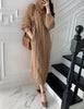 Dresses For Women Chic Thick Turtleneck Long Twisted Knitted Jumper Dress Ladies Winter Warm Elegant Straight Sweater Vestidos