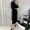 Dresses For Women Chic Thick Turtleneck Long Twisted Knitted Jumper Dress Ladies Winter Warm Elegant Straight Sweater Vestidos
