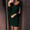 Dresses Woman Party Dress Bodycon Sexy Sequin Dress Night Shiny Dress Tassel Glitter Vestidos Dresses For Evening Robe Femme#rm