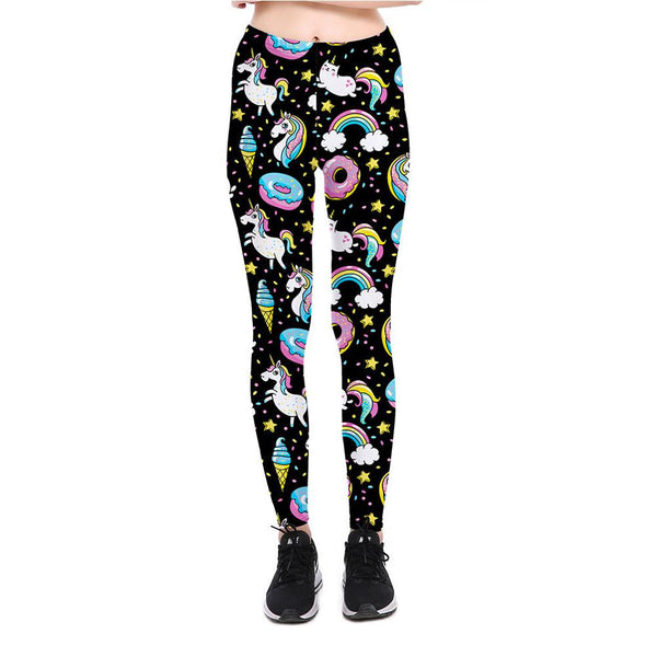 Dropshipping 2022 Fashion Women Leggings Rainbow Unicorn Cute Printed Legging For Women Pants High Waist Slim Fit Women Leggins