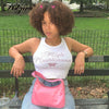 Dulzura Letter Butterfly Rhinestone Ribbed Women Crop Top Tanks Bodycon Sexy Streetwear Casual 2022 Spring Summer Party Club