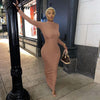 Dulzura Pure Knitted Women Long Sleeve Midi Dress High Neck Backless Hollow Out Bodycon Sexy Streetwear 2022 Autumn Winter