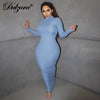 Dulzura Pure Knitted Women Long Sleeve Midi Dress High Neck Backless Hollow Out Bodycon Sexy Streetwear 2022 Autumn Winter