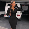Dulzura Ribbed Knitted Women Pure Midi Dress Solid Long Sleeve Buttons Bodycon Sexy Party Elegant 2022 Autumn Winter Club