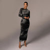 Dulzura Tie Dye Print Women Long Sleeve  Ruched Midi Dress O Neck Bodycon Sexy Streetwear 2022 Autumn Winter Clothes Slim Club