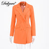 Dulzura blazer dress long coat outwear pocket office OL streetwear clothes 2022 autumn winter jacket oversized plus size button